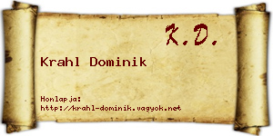 Krahl Dominik névjegykártya